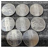 LB 8 pcs olympic tokens 1996  1998 usa olympic alu