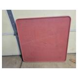 C4 Square Red Folding Table 32x32in