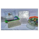 Q-1   Plastic Serving Trays Glass Look