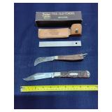 Q2 3Pc Skinning knife Sharpening stone Folder