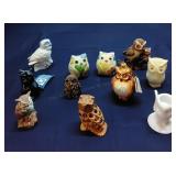 I2 11Pc Glass Owls Figurines