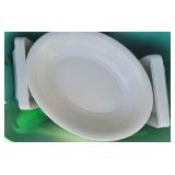 P-3 Bin White Plastic Serving Dishes