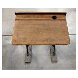 T3 School Desk antique Metal / wood