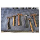 T2 6pc (3) hammers, (2) Hatchets, short sledge ,