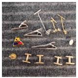 LB 13Pc Tie clips Cufflinks Military pins