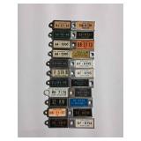 MC 22Pc Licence plates Key chains Vintage