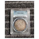 LB Morgan Dollar 1897 Silver Gradewd PCGS MS63