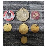 LB 7 pcs tokens larg quarter doller 50 cannon uaw