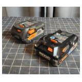 T2 - Ridgid 18V Lithium-Ion Battery Pack Pair of R