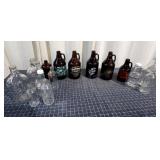 L3 - Variety of Vintage Glass Bottles wi A diverse