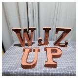 Set of five decorative letters, each standing appr