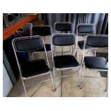 6 folding chairs with padded seats Chrome look fin