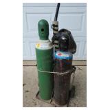 ABC - Oxy Acetylene Tanks on Rolling Car Oxy acety