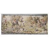 Decorative woven tapestry depicting a traditional