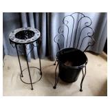 YD - Wrought Iron Plant Stands with Mosa Pair of d