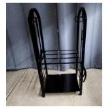 YD - Black Metal Firewood Rack with Fire Metal fir