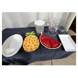 P1 - Ceramic Fruit Serving Trays, Plasti Entertain