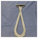T3 - Antique Brass Fireplace Tongs " C Pair of f