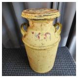 P2 - Antique Metal Milk Can with Lid " Vintage m
