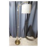 T3 - Gold Finish Arc Floor Lamp with Lin Modern ar