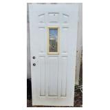 YD - Steel Entry Door with Decorative Gl White ste