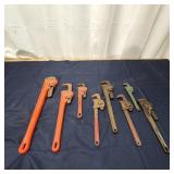 T3 - Lot of 8 Vintage Pipe Wrenches " Collection