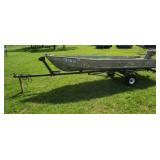 Sears 14 Ft Aluminum Boat with Motor and Complete