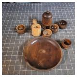 I3 - Turned Wood Bowl, Nutcracker and Sm Collectio