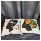 G3 - Pair of Decorative Embroidered Silh Set of 2