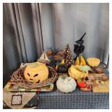 T1 - Fall & Halloween Decor Lot with Cer Assorted