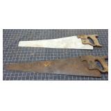 T3 - Pair of Vintage Hand Saws with Wood Two vinta