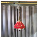 G2 - Red Velvet Pendant Lamp with Brass From Eddie
