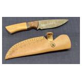 Mc - Damascus Steel Fixed Blade Knife wi Fixed bla