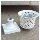 Yd - Cast Iron Lattice Weave Garden Urn Two-piece