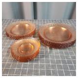 I3 - Pink Depression Glass Plates Set - Set of pin