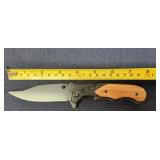 C3 - Folding Pocket Knife with Wood Hand Folding p