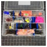 T6 - Fishing Tackle Box with Assorted Lu Clear pla