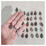 MC - Collection of Knapped Flint Arrowhe Assortmen