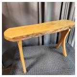 S2 - Live Edge Wood Bench with Turquoise Handcraft