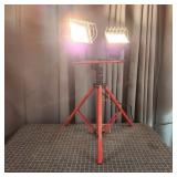 E1 - Dual Head Halogen Work Light on Red Dual head
