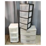 K3 - Three Plastic Storage Drawer Units Set of 3 p