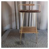 G2 - Mid-Century Brass-Tone Metal Smokin Two-tier