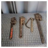 T2 - Pipe Wrenches and Chain Wrench Lot Lot of fou