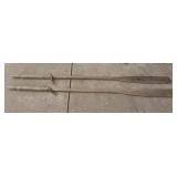Yd - Pair of Vintage Wooden Boat Oars wi Pair of w