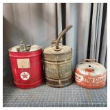 YD - Three Vintage Gas & Oil Cans - Texa Lot of th