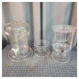 L2 - Clear Acrylic Beverage Dispensers w Set of tw