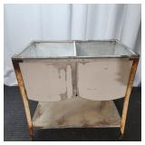 T5 - Double Basin Galvanized Wash Tub on Freestand