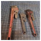 Flb - Three Heavy Duty Pipe Wrenches Set of three