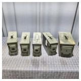 F3 - Military Surplus Metal Ammo Cans - Lot of fiv