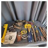 Flb - Assorted Hand Tools, Tool Belt, an Mixed lot